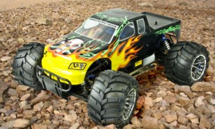 RC nitro monster truck flames