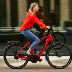 Snelle elektrische fiets rood